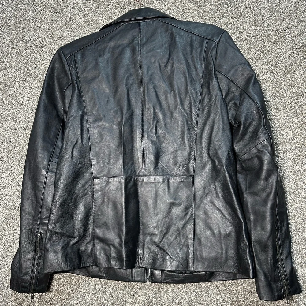 NWOT Whet Blu Patricia Slim Fit Leather Jacket Size Medium - Picture 4 of 7